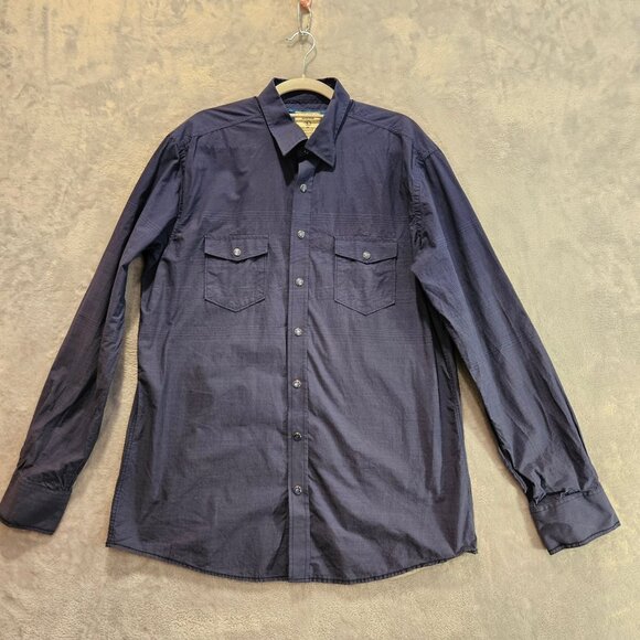 Panhandle Roughstock Other - Panhandle Roughstock shirt Mens L Blue slim fit pearl snap pockets 3 snap cuff T